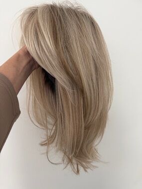 Light Blonde Layered Human Hair Wig - Premium Natural Blonde